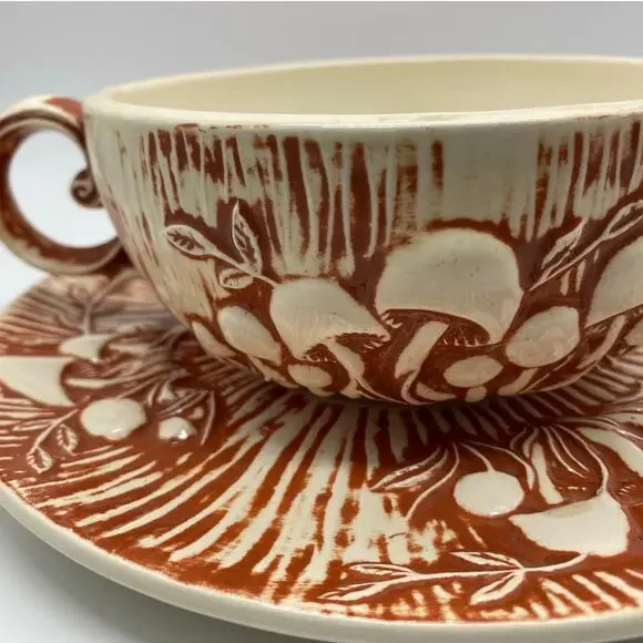 Vintage Arnels mushroom Large Soup bowl and Serving‎ Plate Rare color 1970s - Picture 2 of 11